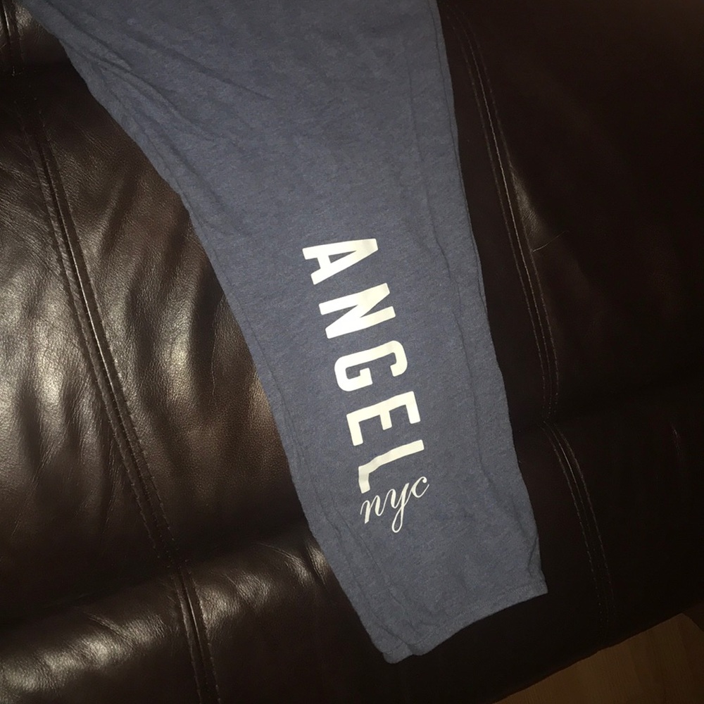 Blue Victoria Secret sweats. Drawstring missing.